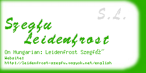 szegfu leidenfrost business card